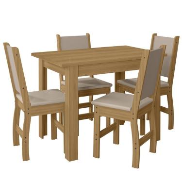 Imagem de Kit Mesa De Jantar Bellagio 108x68 Cm Com 4 Cadeiras Clara Freijo/savana