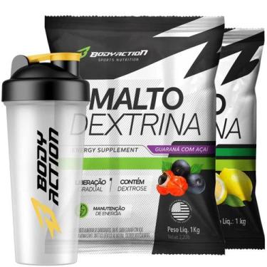 Imagem de 2X Maltodextrina Malto Dextrin 1Kg Bodyaction Guaraná Limão