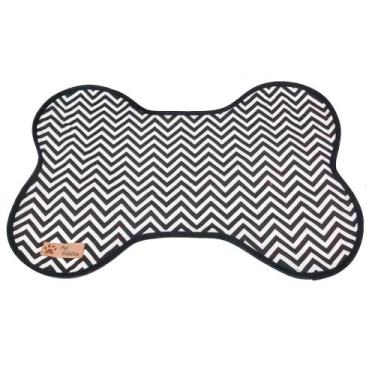 Imagem de Tapete Pet Ossinho Para Comedouro e Bebedouro Pra Cães e Gatos Antider