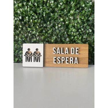 Imagem de Placa de sinalização Sala de Espera em mdf - Realaser Store