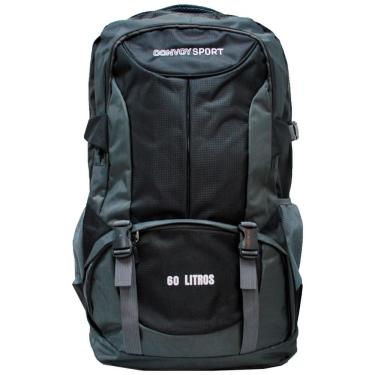 Imagem de Mochila Camping Para Trilha Viagem Reforçada Tática Múltiplos Bolsos 60l - Camping - Convoy Preto