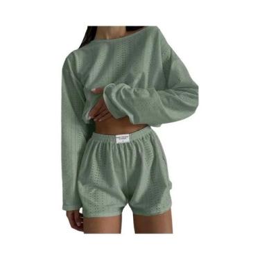 Imagem de Conjunto De Pijamas Femininos Confortáveis De Manga Longa Para Outono,