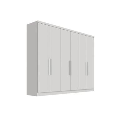 Imagem de Guarda Roupa Casal New Vértice Messina 6 Portas de Abrir 8 Gavetas MDF Neve Móveis Novo Horizonte
