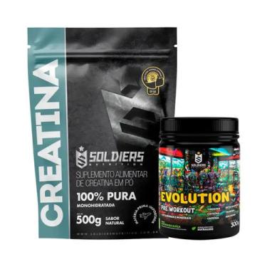 Imagem de Kit Creatina 500g e Evolution 300g Soldiers Nutrition, Limonada Suiça