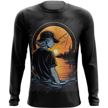 Imagem de Camiseta Manga Longa Pesca Esportiva Pôr do Sol Peixes 23 - Kasubeck S