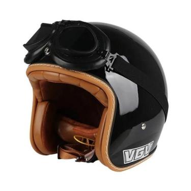 Imagem de Capacete Retro Unissex Para Motocicleta, Aberto, 34, Para Todas as Est