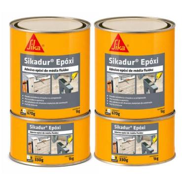 Imagem de Kit 2 Sikadur Adesivo Epóxi Estrutural 1kg Alta Resistênci