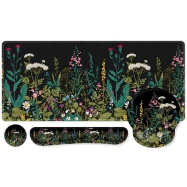 Imagem de Conjunto de mouse pad iCasso XXL com suporte ergonômico para pulso