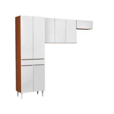 Imagem de Armário de Cozinha Compacta Aramóveis Prime 8 Portas 1 Gaveta, Cinamom