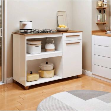 Imagem de Balcão Chicago Para Cooktop 5 Bocas 1 Porta e 1 Gaveta - kaiki