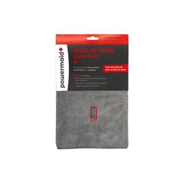 Imagem de Pano de Chão com Furo 60x50cm para Limpeza Tecido de Alta Resistência para Pisos Vermelho Powermaid