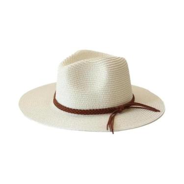 Imagem de Chapéu Panamá de Palha Unissex - Aba Larga, Proteção UV, Ideal para Pr