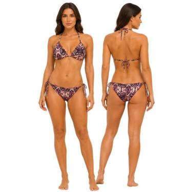 Imagem de Biquíni Feminino Cortininha Calcinha Amarra lateral e Empina Bumbum - 