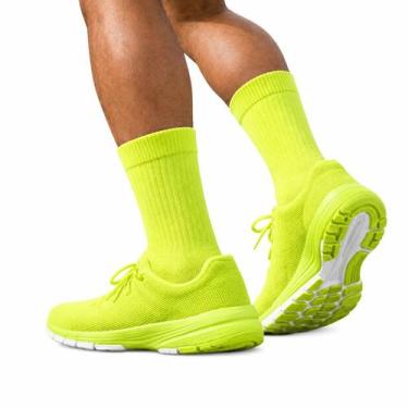 Imagem de Meia Corrida Esportiva Tamanho 37 a 43 Verde Neon Academia Poliamida R