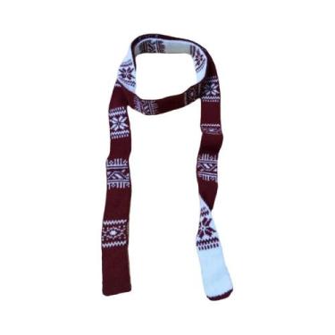 Imagem de Cachecol Feminino Listrado De Pelúcia Fino E Estreito Estilo Coreano D