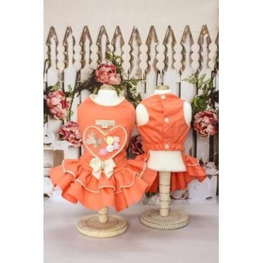 Imagem de Vestido Love Coral para cachorro e gato - Dudog Vest, M