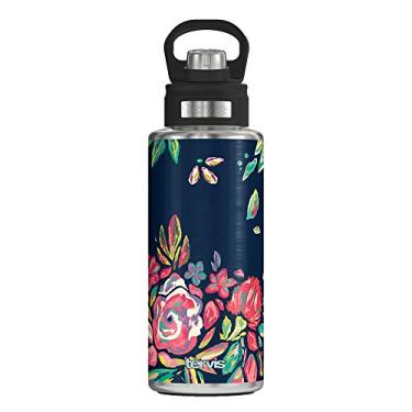 Imagem de Tervis Copo isolado Live Bold Bouquet de parede tripla, garrafa de boca larga de 946 ml, aço inoxidável