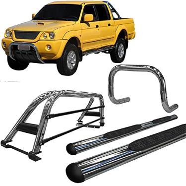 Imagem de Kit Quebra Mato +Estribo +Santo Anto Duplo L200 2004 Cromado