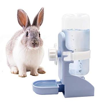 Imagem de LLSPET Dispensador de água para garrafa de água de coelho para mini pet coelhinho coelhinho cobaia, garrafa de água automática de 500 ml por fornecimento de fluxo de gravidade, evita transbordamento, livre de BPA (500 mL - azul roxo)