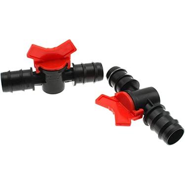 Imagem de LBTODH Válvula esférica farpada de 1 polegada (25 mm) 4 peças interruptor de desligamento mangueira válvula de farpa para irrigação por gotejamento de jardim tubo de mangueira de aquário