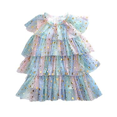 Vestido de renda para meninas bebê infantil arco-íris princesa vestido de  renda sem mangas preto meninas vestidos de 2 peças (rosa, 90)