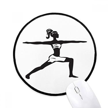 Imagem de DIYthinker Yoga Girl Keep Healthy Sports Outline Mouse Pad Desktop Office Tapete Redondo para Computador
