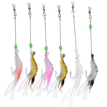 Imagem de Cosiki Isca de camarão artificial, isca macia, com gancho para pesca no rio, equipamento de pesca para barco no oceano, acessório de pesca para pesca no oceano e na praia