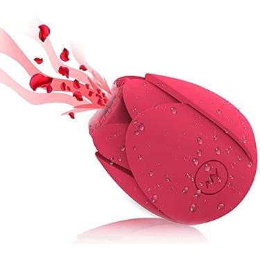 Imagem de Sugador de Clitóris e Vibrador para Mulheres Desenho de Flores de Rosa 10 Vibração 10 Sucção Modos Magnético Recarregável Vibrador e Sucção Portátil e Discreto Estimulador Clitóris Feminino e Ponto G