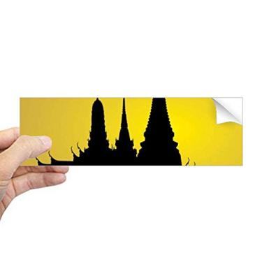 Imagem de DIYthinker Adesivo retangular de para-choque, cultura tailandesa, sombra, templo, para-choque, notebook, janela