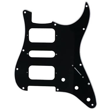 Imagem de Musiclily Pro 11 Furos Canto Redondo HSH Escudo Strato Pickguard para Guitarra Fender American/Mexican Standard Stratocaster, 3 Camadas Preto