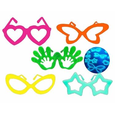 Imagem de Kit 20 Óculos Neon Luz Negra Divertidos Festa Aniversário