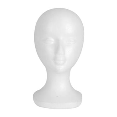 Imagem de harayaa Cabeça de manequim para cabelo, lenço branco, exibição de joias, cabeça de manequim para casa, chapéus, fone de ouvido, barbearia, estilo C