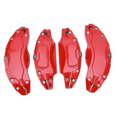 Imagem de 4 Pcs 19in 20in Cubo De Roda Pinça Cobre Liga De Alumínio Pinça De Freio A Disco Guarda Protetor Capa Pinça Escudo Substituição Para Modelo Y(vermelho)