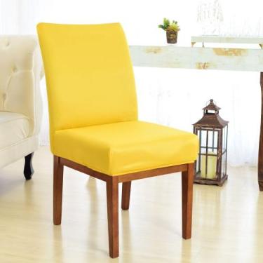 Imagem de Kit 8 Capas Para Cadeira Sala De Jantar Amarelo - Charme Do Detalhe