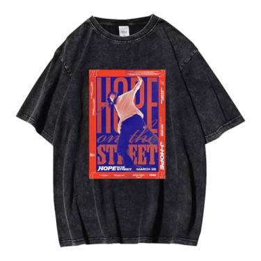 Imagem de Camiseta J-Hope Solo vintage estampada lavada streetwear camisetas vintage unissex para fãs, 6, XXG