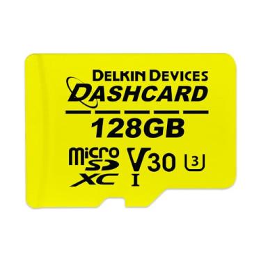 Imagem de Cartão microSD Delkin 128GB UHS-I U3/V30 com adaptador – DASHCARD | Cartão de memória de alta resistência para câmeras Dash, câmeras de segurança, GoPro e mais | Até 275.000 horas de uso | Desempenho