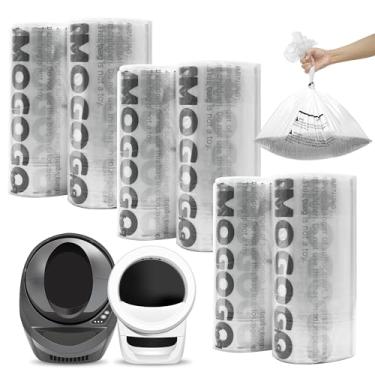 Imagem de AMOGOGOPET Sacos de lixo, compatíveis com robô de areia 4 e 3, pacote com 150 forros para caixa de areia autolimpante, capacidade de 9 a 11 galões, pré-separados, transparentes, sacos de areia de