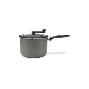 Imagem de Pipoqueira Brinox Ceramic Life Pic Poc Ø22x15,5cm  5,5l Tampa com Vidro Temperado Cinza/Camurça