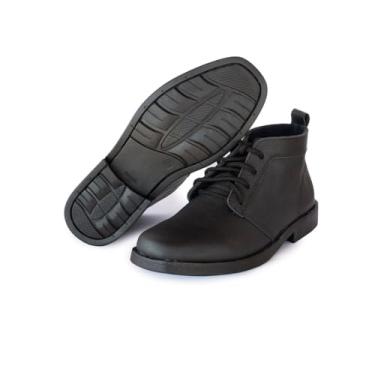 Imagem de Bota Botina Campeira Couro Cadarço Tiro De Laço Ref: 220 Cor:Preto;Genero:Masculino;Tamanho:44