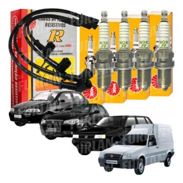 Imagem de Kit Cabo E Vela Uno Fiorino Palio Siena Strada Fire Gasolina - NGK