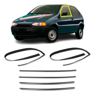 Imagem de Jogo Borracha Vidro Canaleta Pestana Palio 2 Portas Até 2007 - Disk Bo