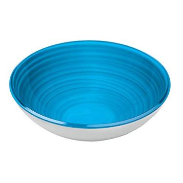 Imagem de Centro De Mesa Decorativo Fruteira Saladeira Bowl Plástico Acrílico Design Moderno Grande Colorido Azul Twist