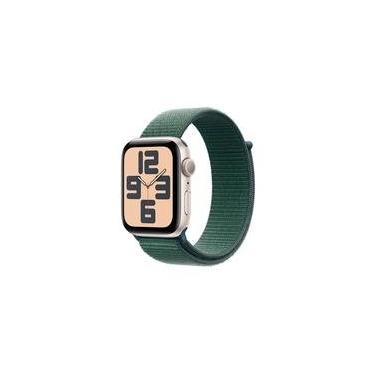 Imagem de Apple Watch SE GPS, Caixa Estelar de Alumínio de 44 mm, Pulseira Loop Esportiva Verde-Lago - MXEW3BE/A