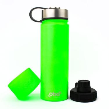 Imagem de Garrafa Térmica 650ml Verde Neon 24h/12h - Oba Térmic