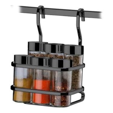 Imagem de Suporte Pendura Barra Porta Temperos 6 Condimentos Cozinha - Future