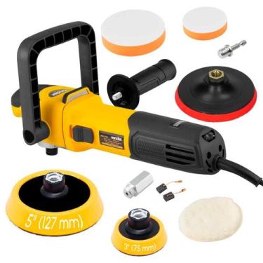 Imagem de Politriz Angular Vonder 750W 5Pol 9 Acessórios Automotiva 800-2800rpm
