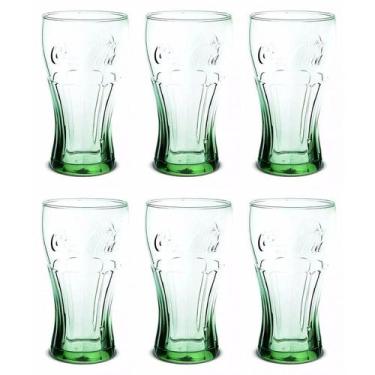 Imagem de Copo Contour Coca Cola Vidro Jogo 6 Unidades 470Ml Verde - Nadir