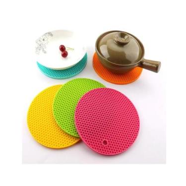 Imagem de Kit 6 Suportes Descanso De Panela Em Silicone - coisaria