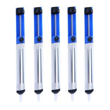 Imagem de Leadigol Bomba de dessoldagem de 5 peças, bomba de dessoldagem de metal de alumínio de sucção de estanho de sucção para ferramentas de soldagem