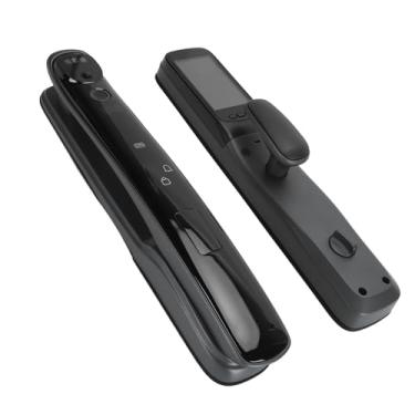 Imagem de Fechadura Inteligente de Porta, 9 Maneiras de Desbloquear Campainha, Fechadura de Entrada de Liga de Alumínio Com Alarme Anti-alavanca para Casa, Hotel, Escritório